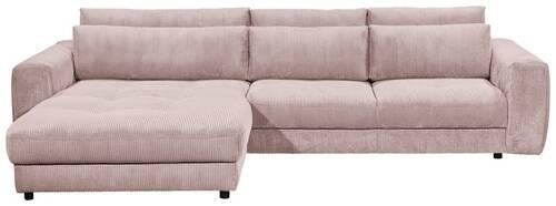Ecksofa Barura 2s. Urc Hellrosa S: 194/333 cm - Hellrosa/Schwarz, KONVENTIONELL, Holzwerkstoff/Textil (194/333cm) - MID.YOU