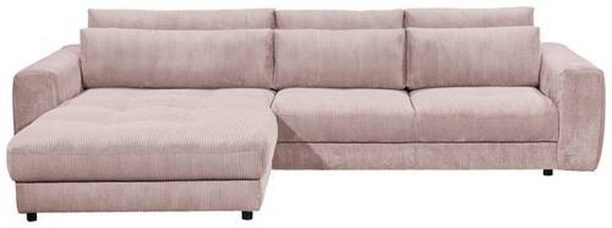 Ecksofa Barura 2s. Urc Hellrosa S: 194/333 cm - Hellrosa/Schwarz, KONVENTIONELL, Holzwerkstoff/Textil (194/333cm) - MID.YOU