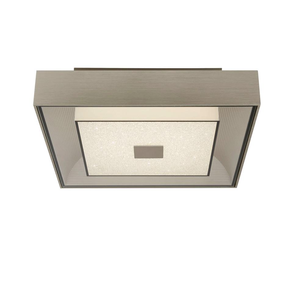 Led-deckenleuchte 8674ss - Silberfarben, Design, Glas/Metall (34/34/10cm)