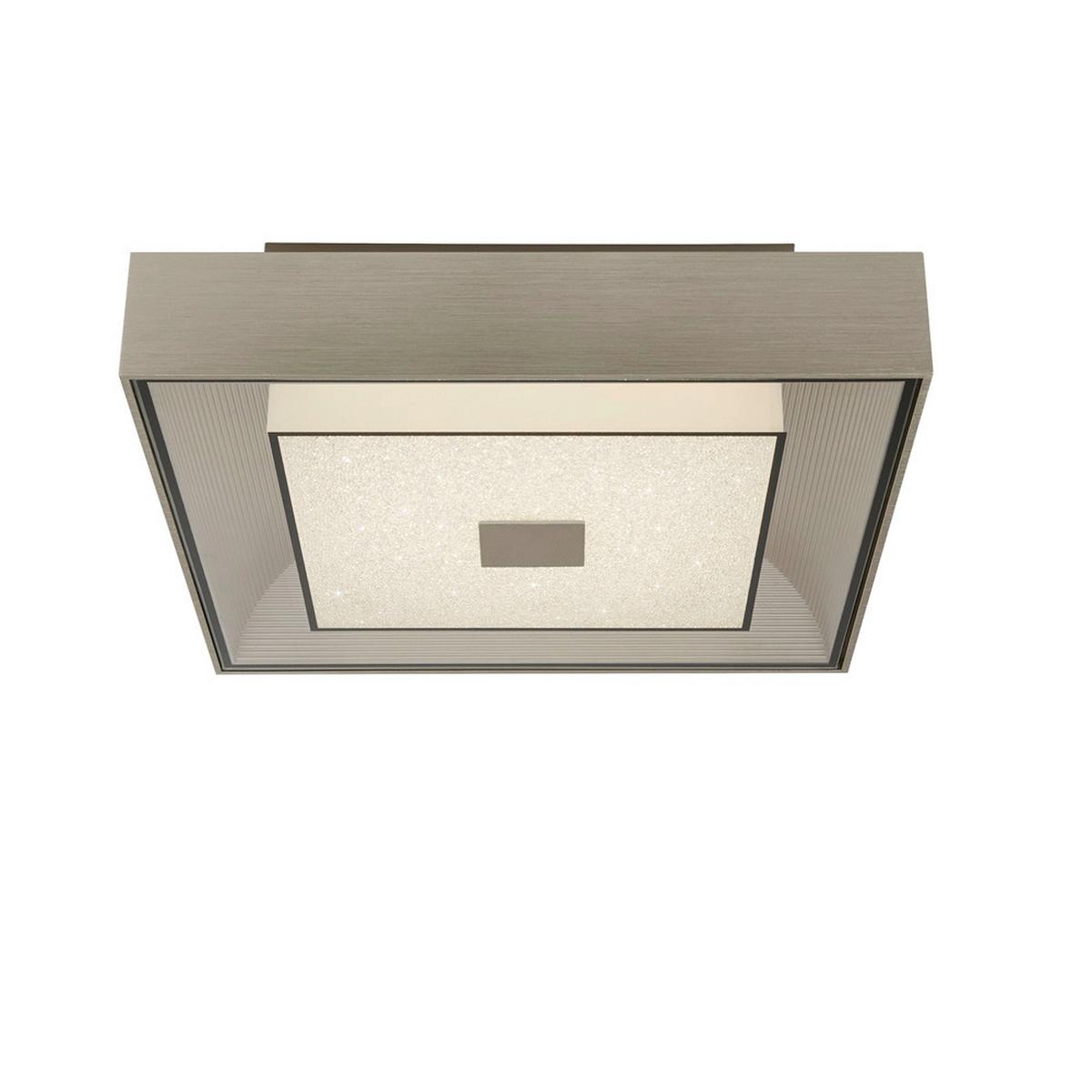 Led-deckenleuchte 8674ss - Silberfarben, Design, Glas/Metall (34/34/10cm)