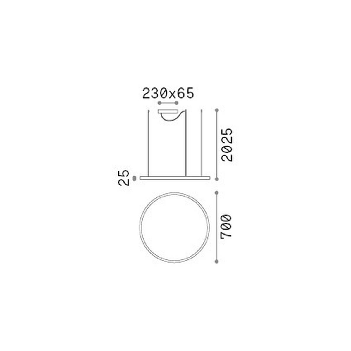 LED-Hängeleuchte Oracle Slim Weiß D: 70 cm - Weiß, Design, Kunststoff/Metall (70/27,5/202,5cm) - Ideal Lux