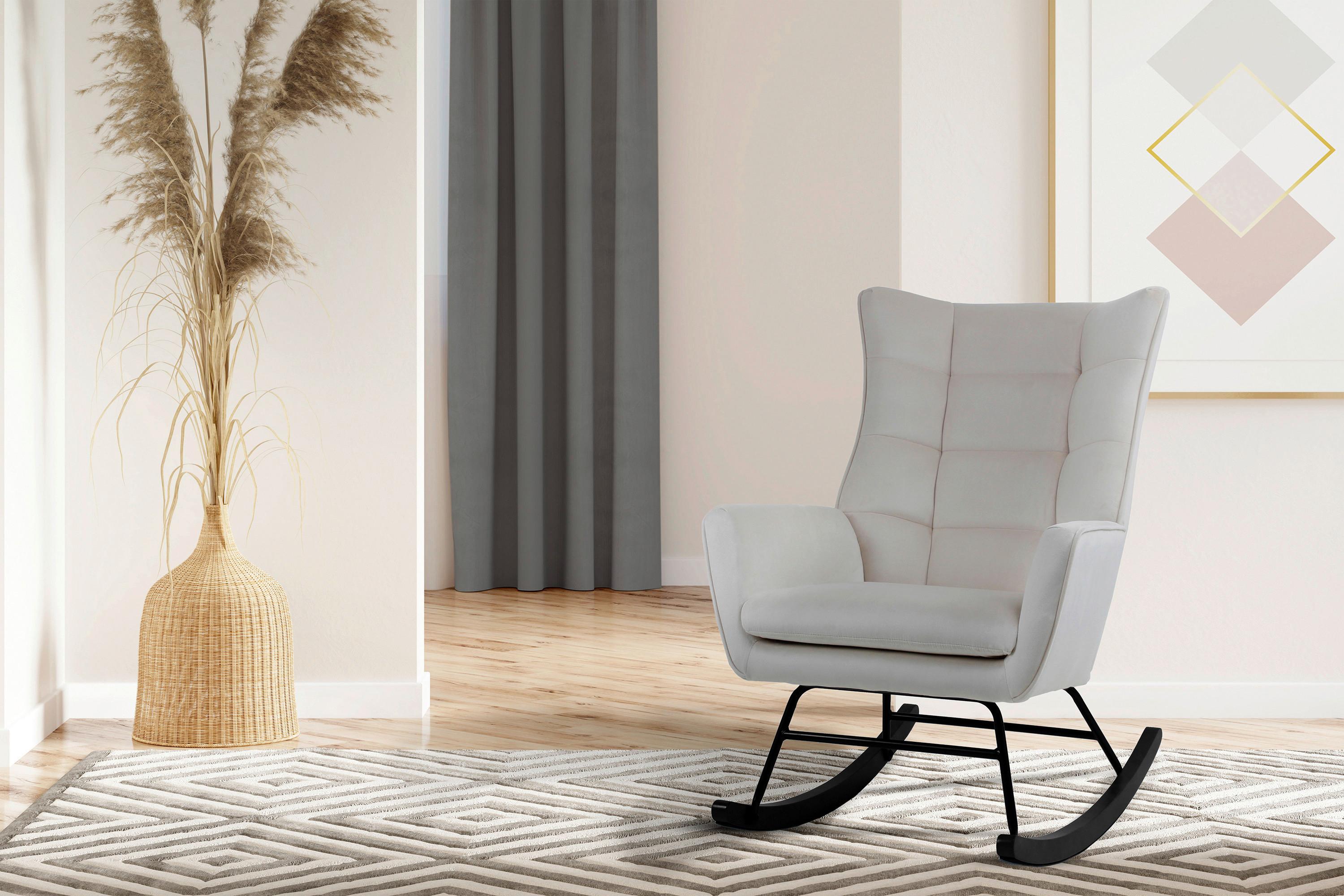 Schaukelstuhl Bryana 125 Taupe, 68x97x88 Cm - Taupe, Design, Holz/Kunststoff (68/97/88cm) - Kayoom
