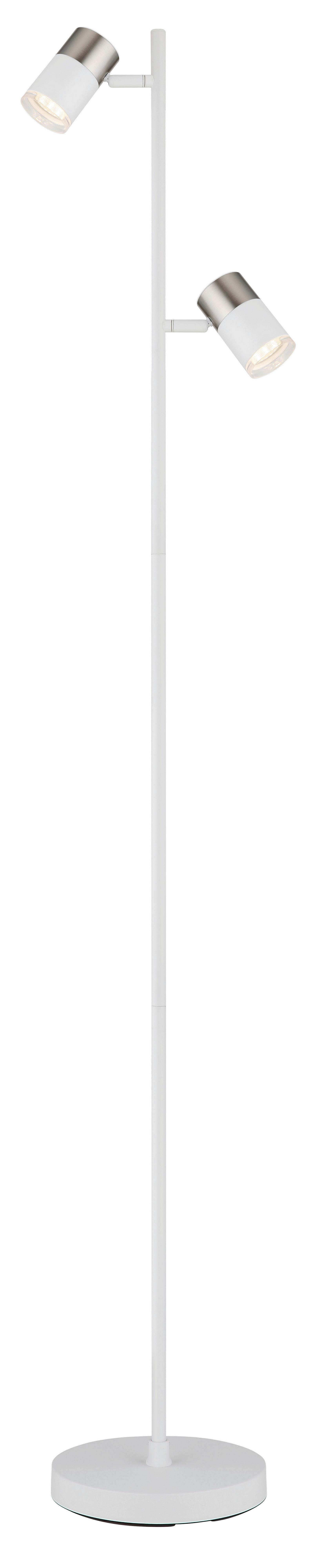 Stehleuchte 57851s - Transparent/Weiß, Basics, Kunststoff/Metall (21,5/23/154cm) - Globo