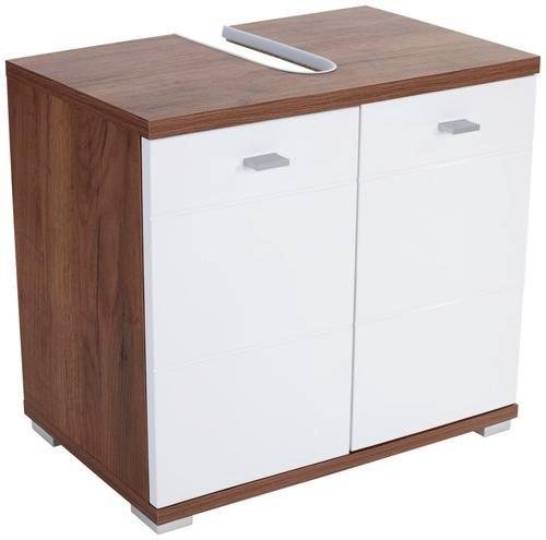 SKŘÍŇKA POD UMYVADLO BARI - bílá/barvy dubu, Konvenční, kompozitní dřevo/plast (70/60/32cm)