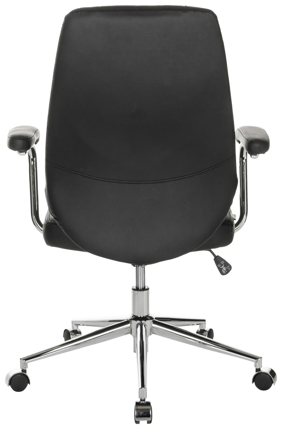 Drehstuhl Theo I - Silberfarben/Schwarz, Basics, Leder/Kunststoff (68/96-103/68cm) - MID.YOU