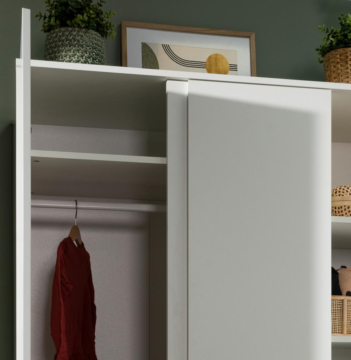 Nyilóajtós Szekrény Image 120/191 Cm - fehér, Basics, faalapú anyag (120/191/55cm) - MID.YOU