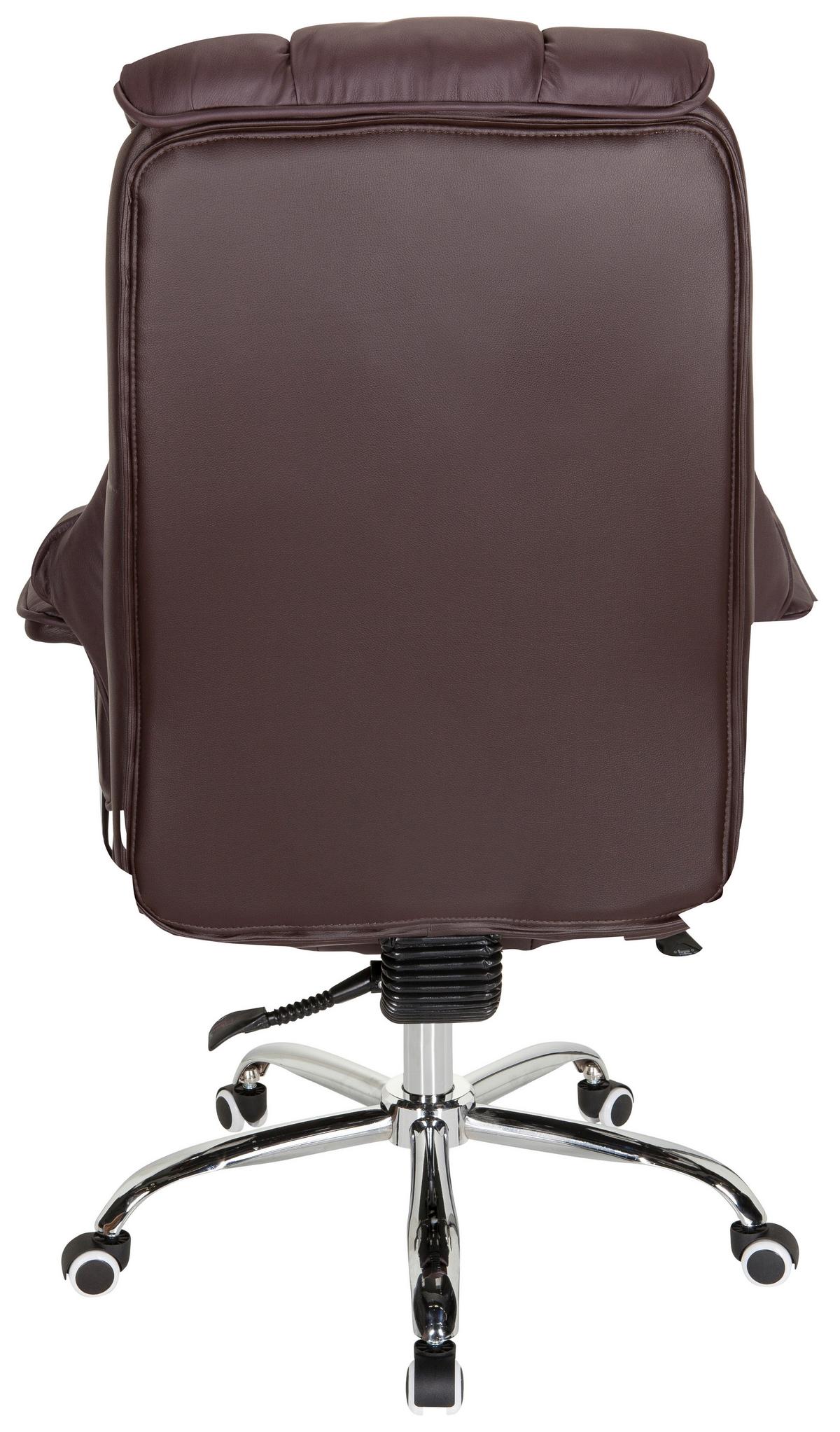 Chefsessel Commander Lederlook Braun Bis 130kg - Chromfarben/Braun, MODERN, Kunststoff/Textil (75/130/64cm) - MID.YOU