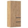Drehtürenschrank Costa Eiche Artisan Dekor B: 91 cm - Eiche Artisan, MODERN, Holzwerkstoff (91/197/54cm) - Rauch Möbel