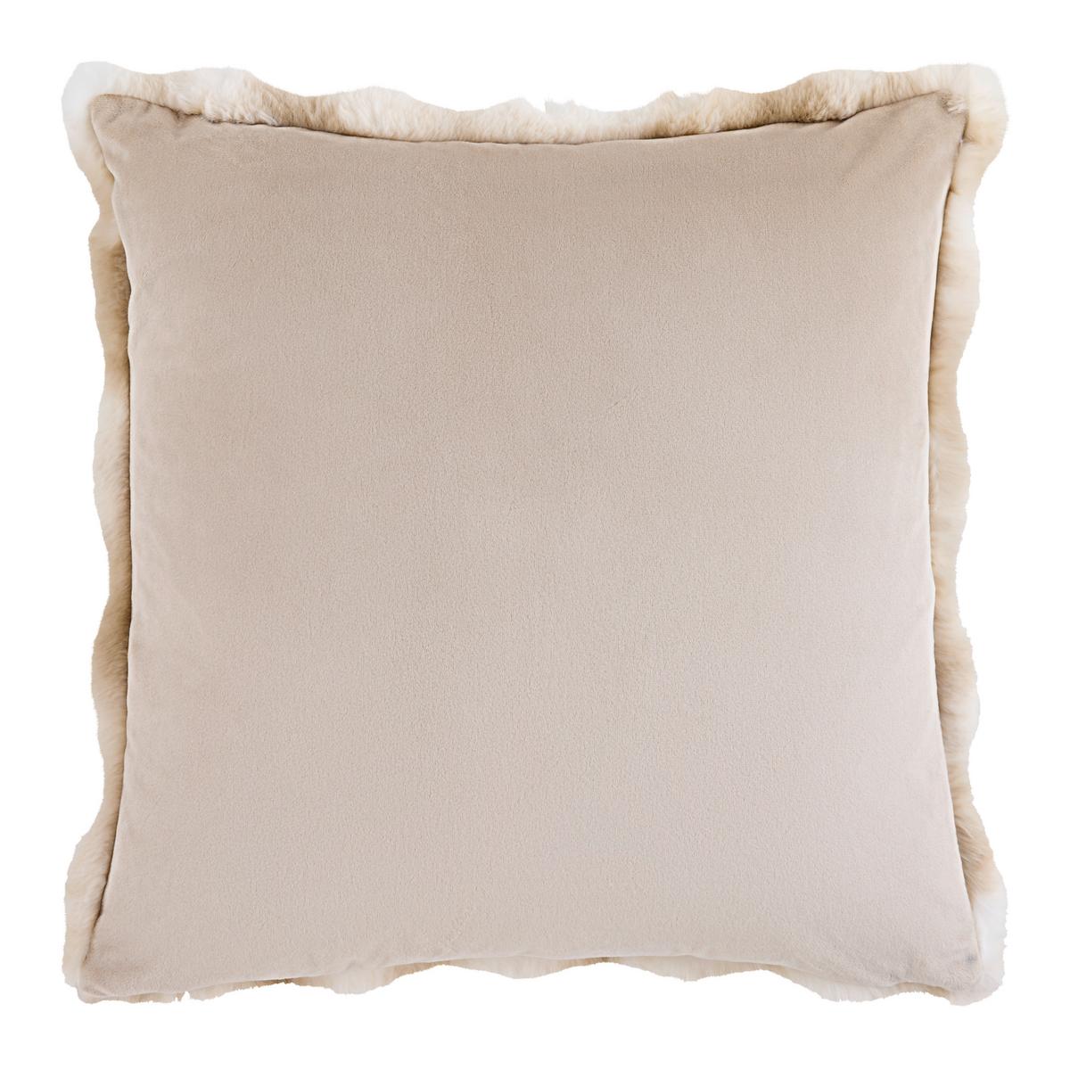KOŽEŠINOVÝ POLŠTÁŘ SVEA - béžová, textil (45/45cm) - Premium Living
