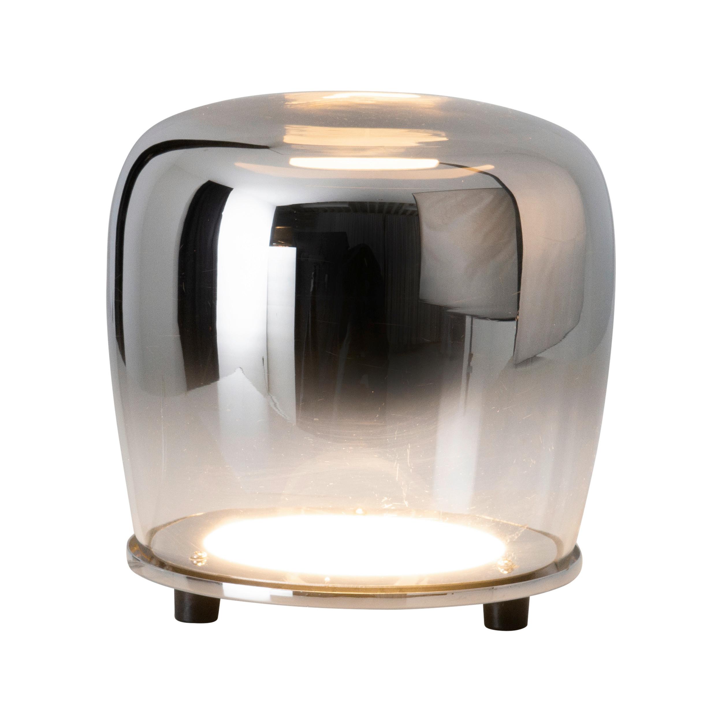 LED-Tischlampe Chromfarben mit Kippschalter - Chromfarben, Design, Glas/Metall (18cm) - Näve