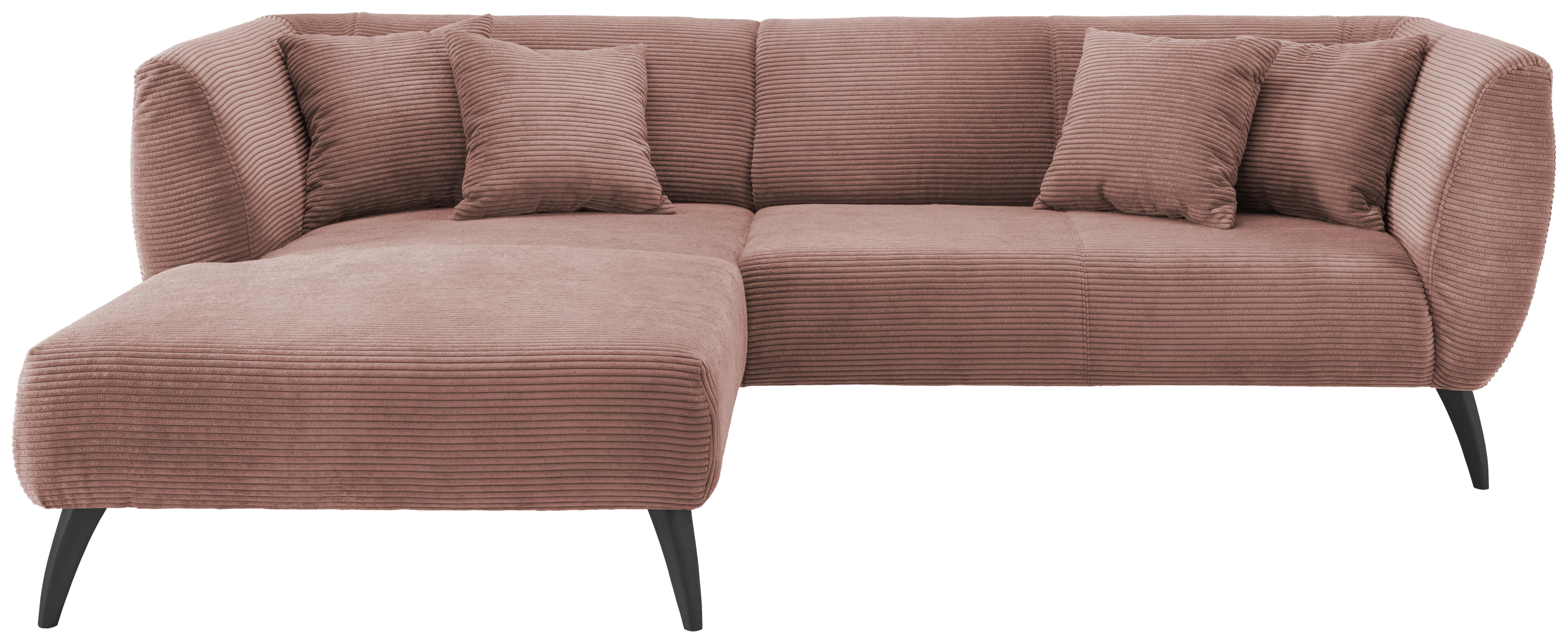 Ecksofa Colori Rosa S: 160/264 cm - Schwarz/Rosa, MODERN, Holz/Textil (160/264cm) - MID.YOU