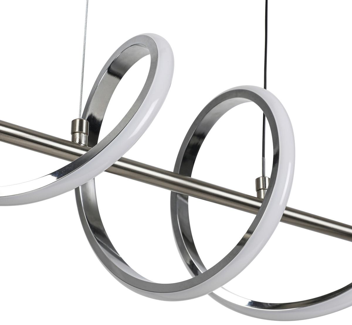 Led-hängeleuchte Josi - Chromfarben/Nickelfarben, Kunststoff/Metall (20/80/120cm) - Luca Bessoni