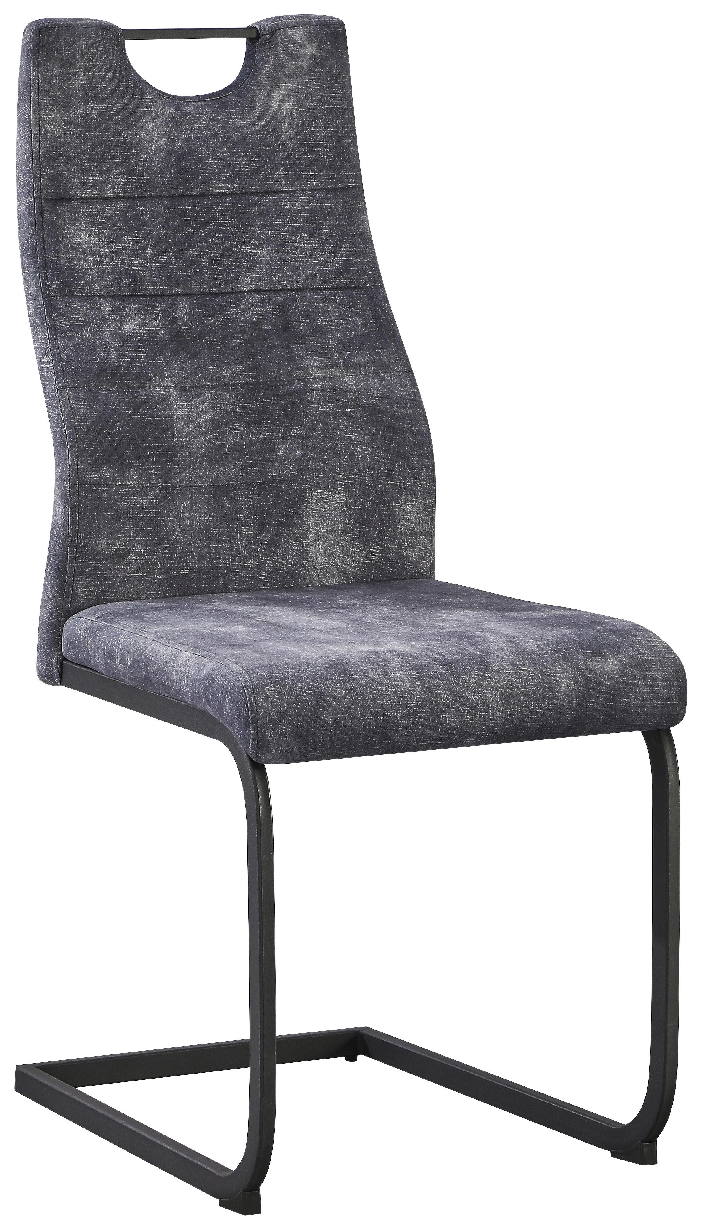 Schwingstuhl Melbourne - Schwarz/Grau, MODERN, Textil/Metall (44/101/58cm)