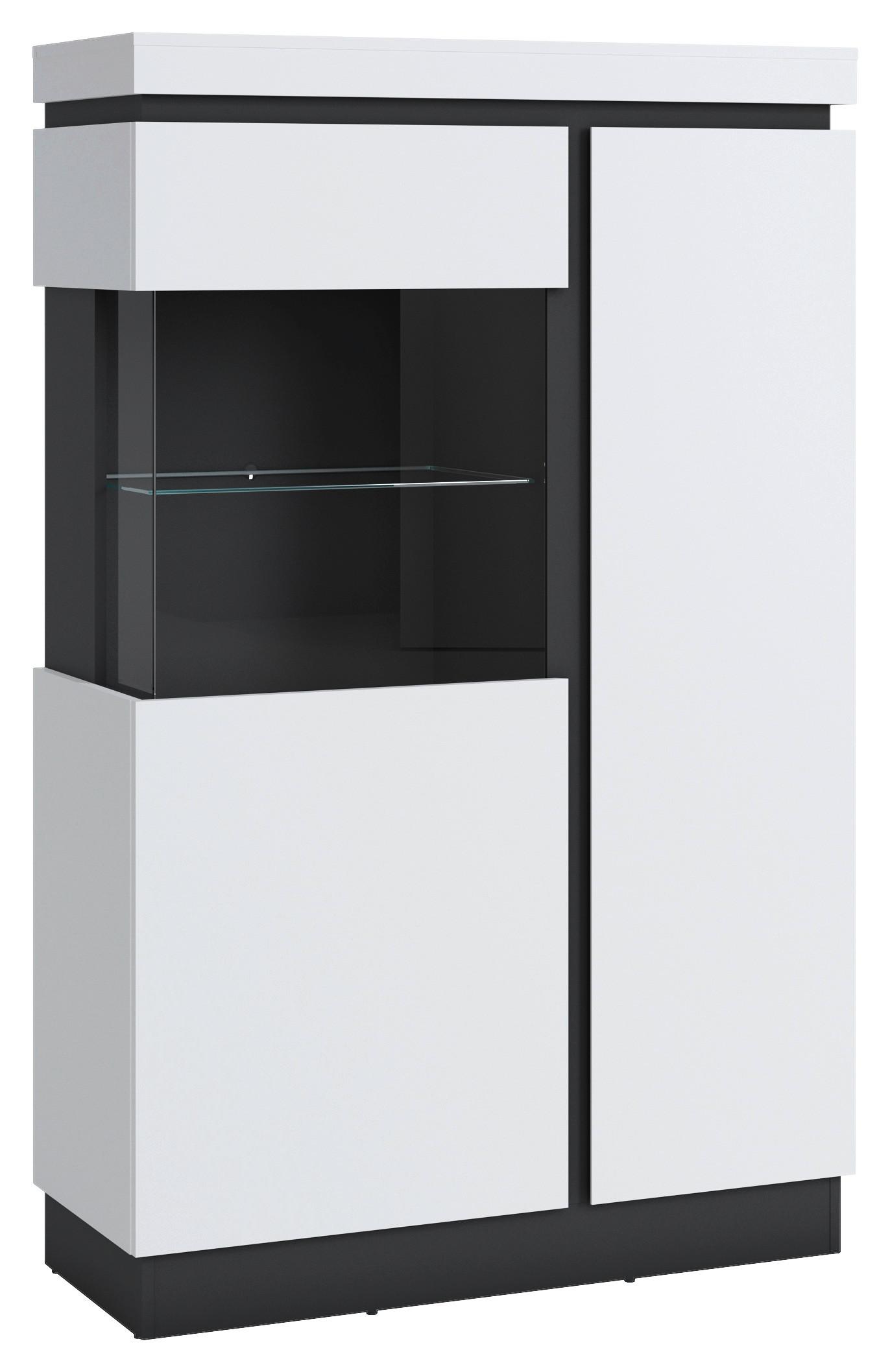 Highboard Campania Anthrazit, Weiß B: 103,6 cm - Anthrazit/Weiß, Trend, Glas/Holzwerkstoff (103,6/163,5/40cm)
