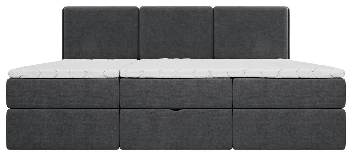 Familienbett Domino Combo Mit 3 Bettkasten Anthrazit 210x200 - Anthrazit/Schwarz, MODERN, Holz/Holzwerkstoff (210/200cm) - MID.YOU