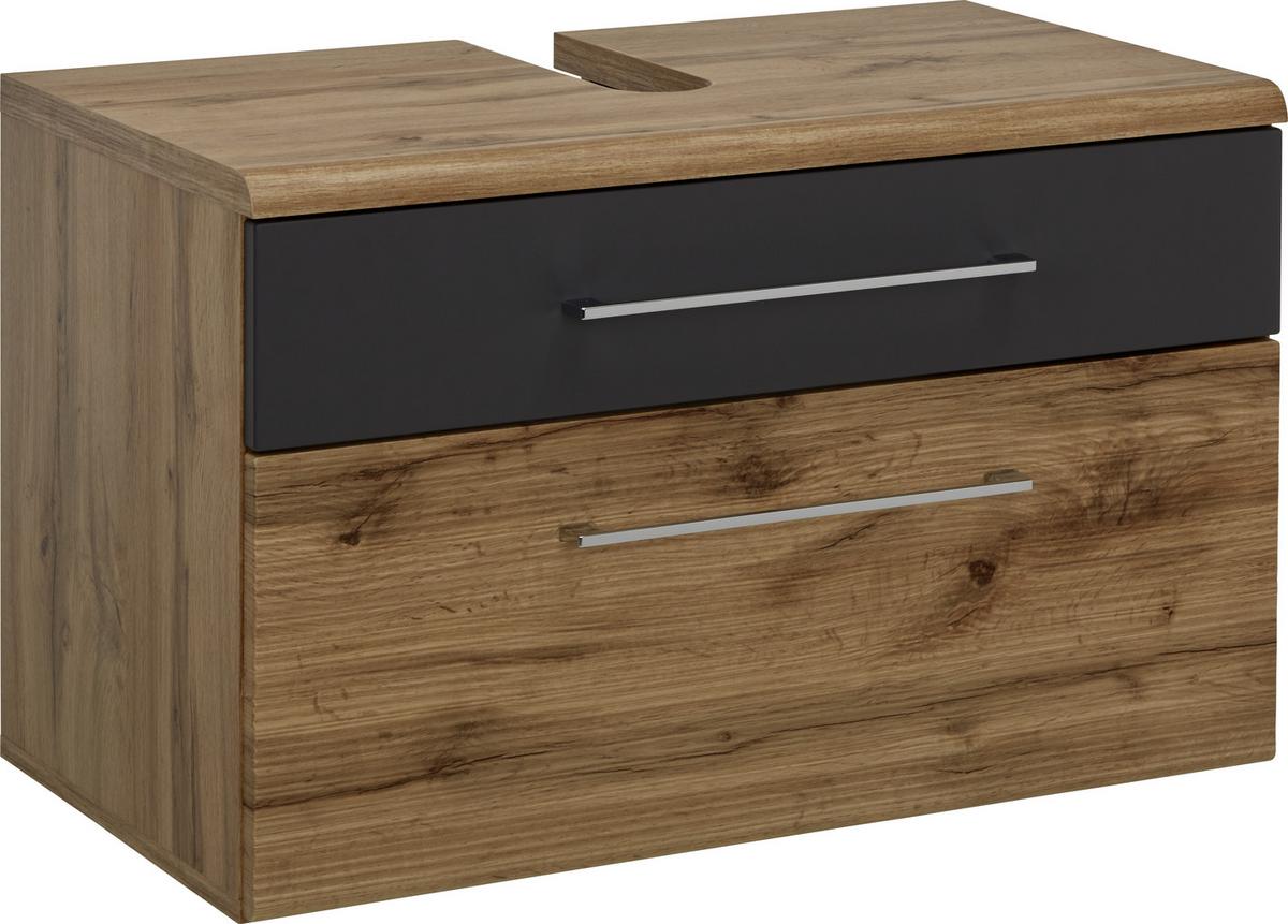 SKRINKA POD UMÝVADLO FLOAT - farba duba/antracitová, Modern, kov/kompozitné drevo (75/60/46cm) - Premium Living