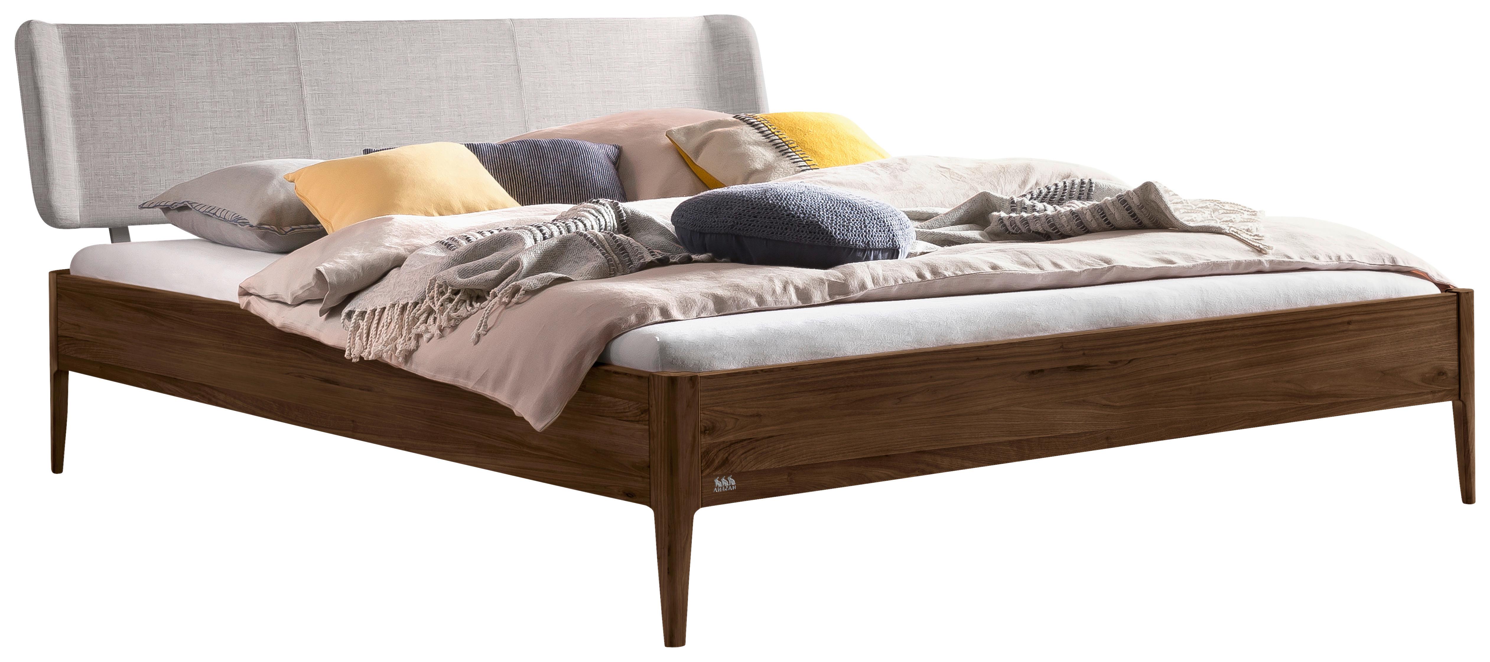 Bett Pienza Nussbaumfarben 140x200 Cm - Nussbaumfarben/Hellgrau, MODERN, Holz/Textil (140/200cm) - Hasena