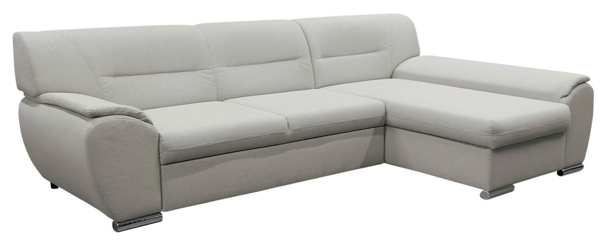 Veratti New Beige Inkl. Schlaffunktion Ottomane Rechts - Beige/Silberfarben, Design, Textil (281/167cm) - MID.YOU