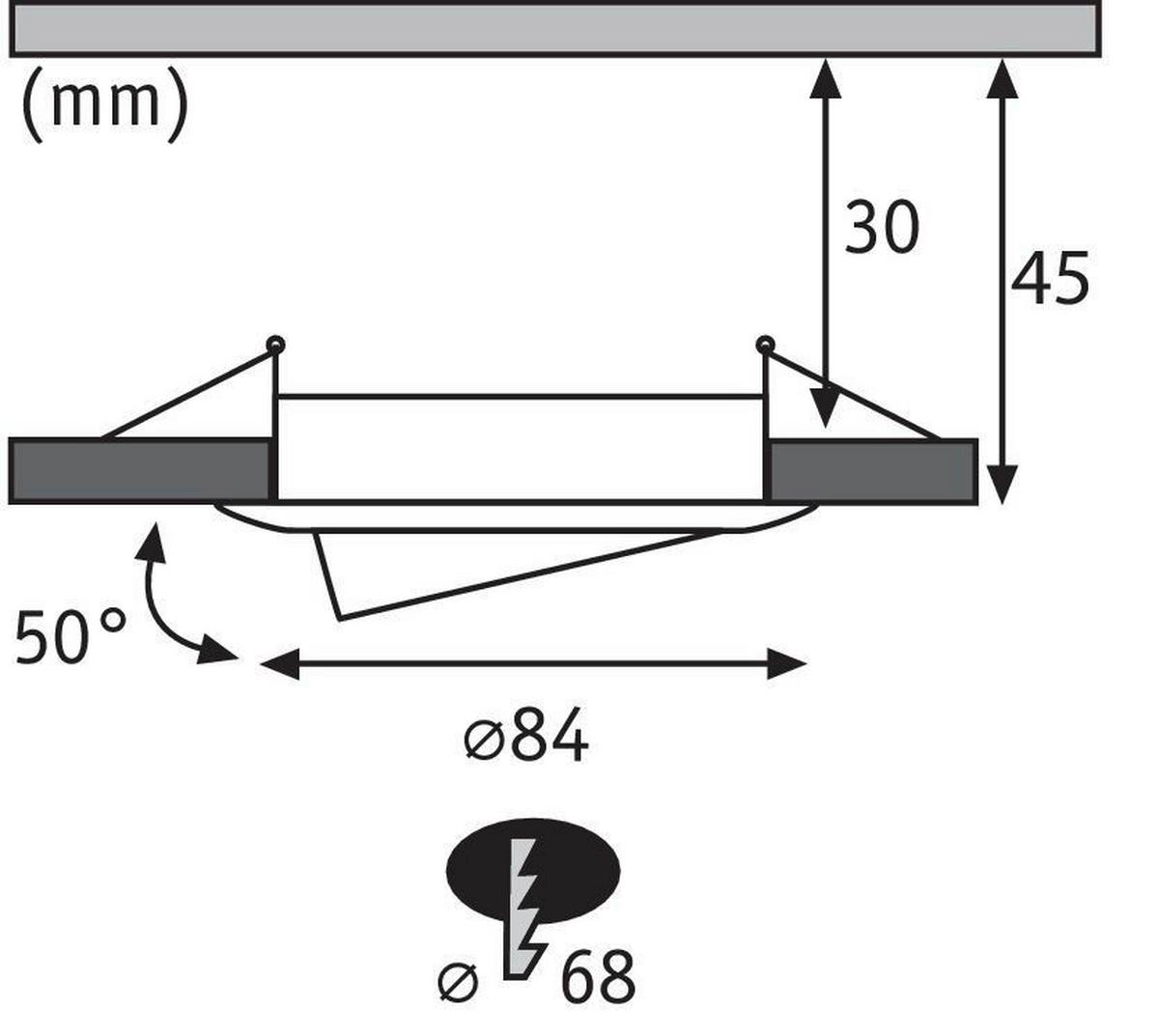 Deckenleuchte Ø 8,4 cm 1-Flammig, dimmbar - Basics (8,4cm) - Paulmann