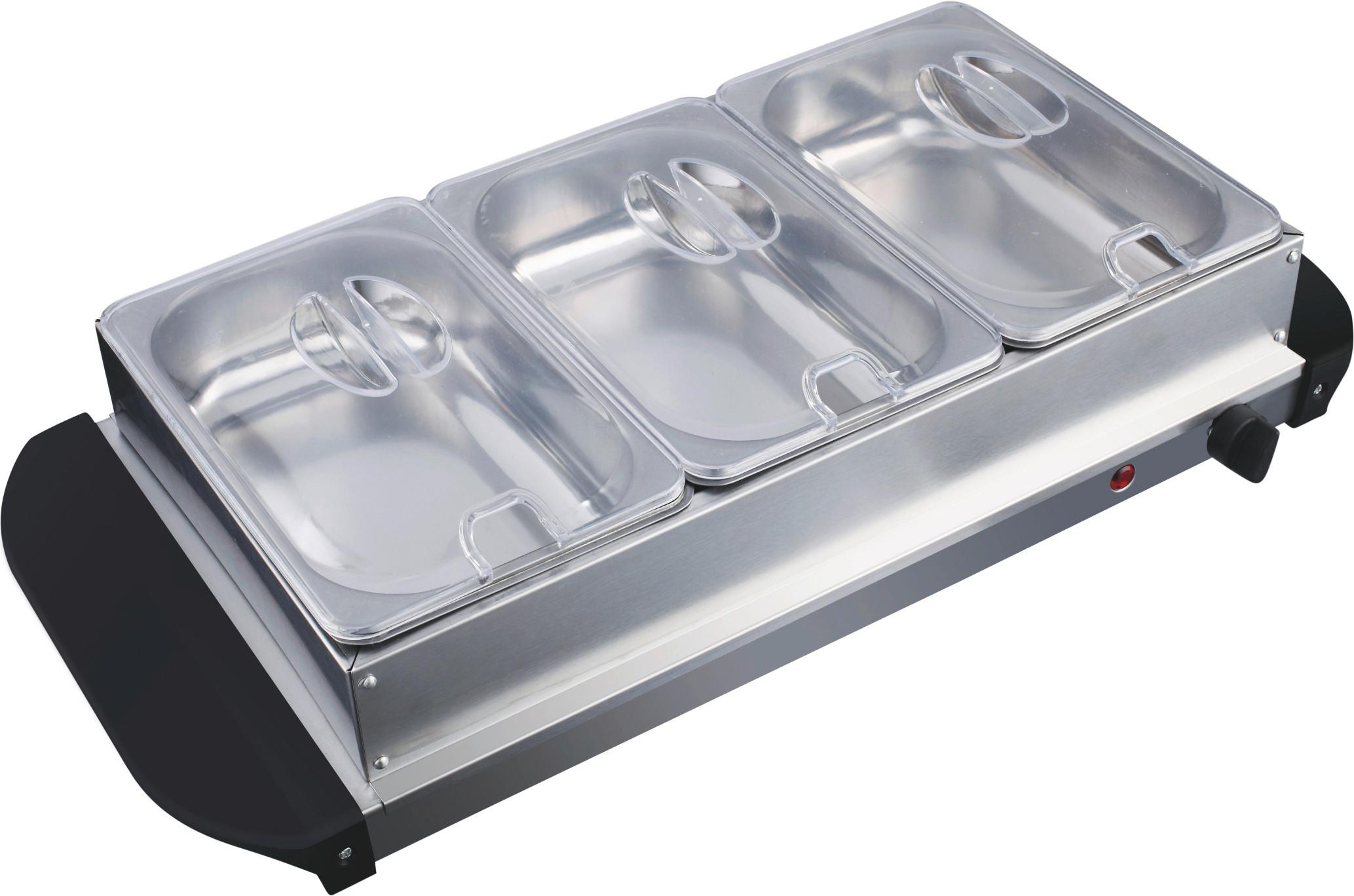 CHAFING-DISH 3 Behälter, 4,32 Liter - Silberfarben/Schwarz, Trend, Kunststoff/Metall (54,7/26,3/13,4cm)