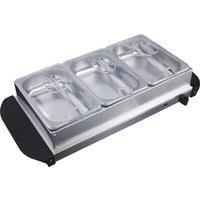 CHAFING-DISH 3 Behälter, 4,32 Liter - Silberfarben/Schwarz, Trend, Kunststoff/Metall (54,7/26,3/13,4cm)
