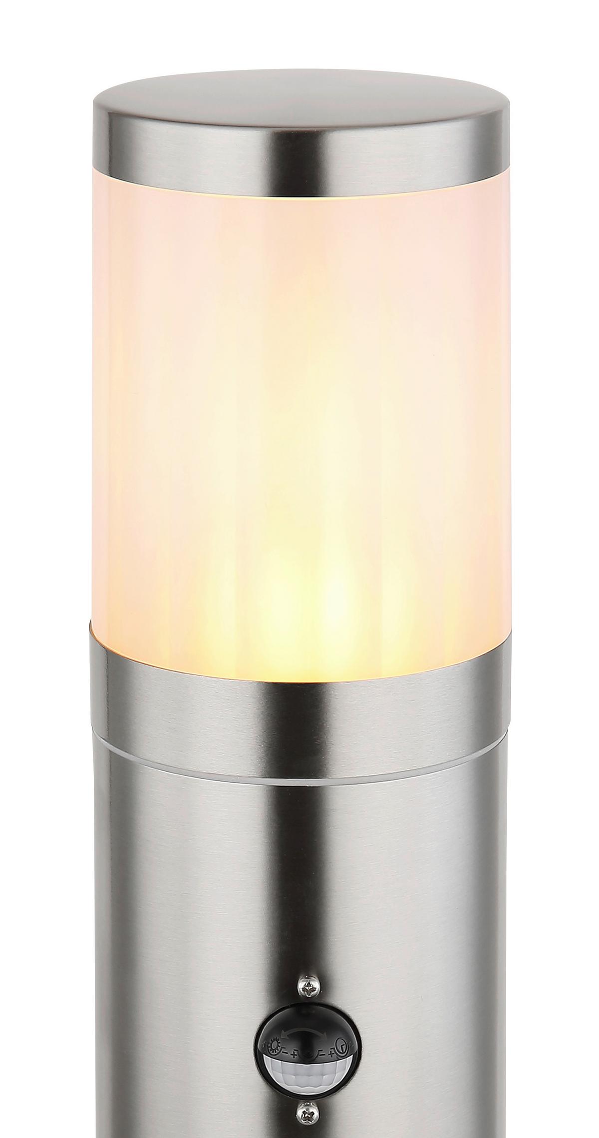 Außenleuchte Xeloo 60 Watt Edelstahl Bodenmontage - Silberfarben/Opal, Basics, Kunststoff/Metall (14/50cm) - Globo