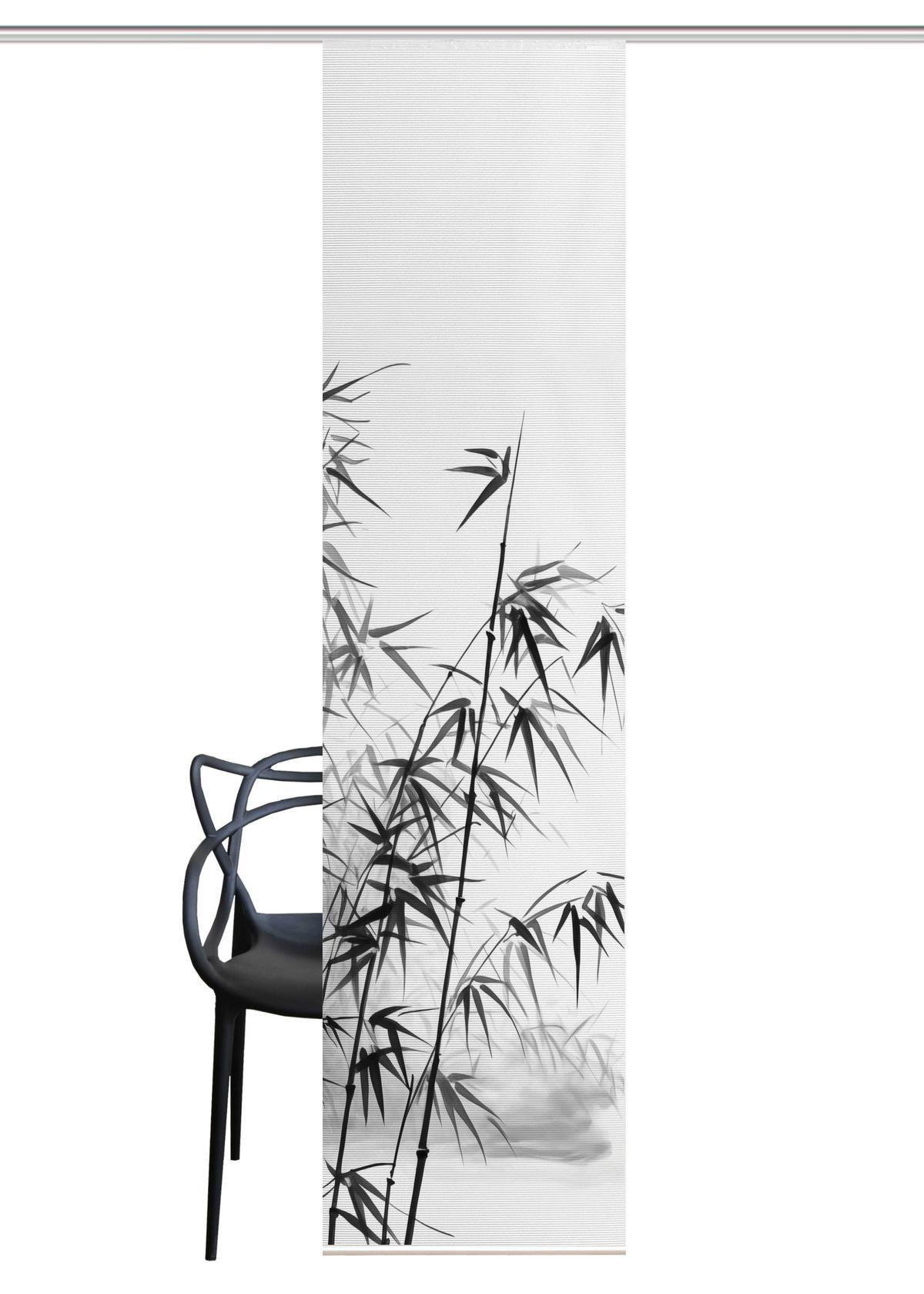 Flächenvorhang Rufus - Grau Hochglanz/Weiß, Natur, Textil (60/245cm)