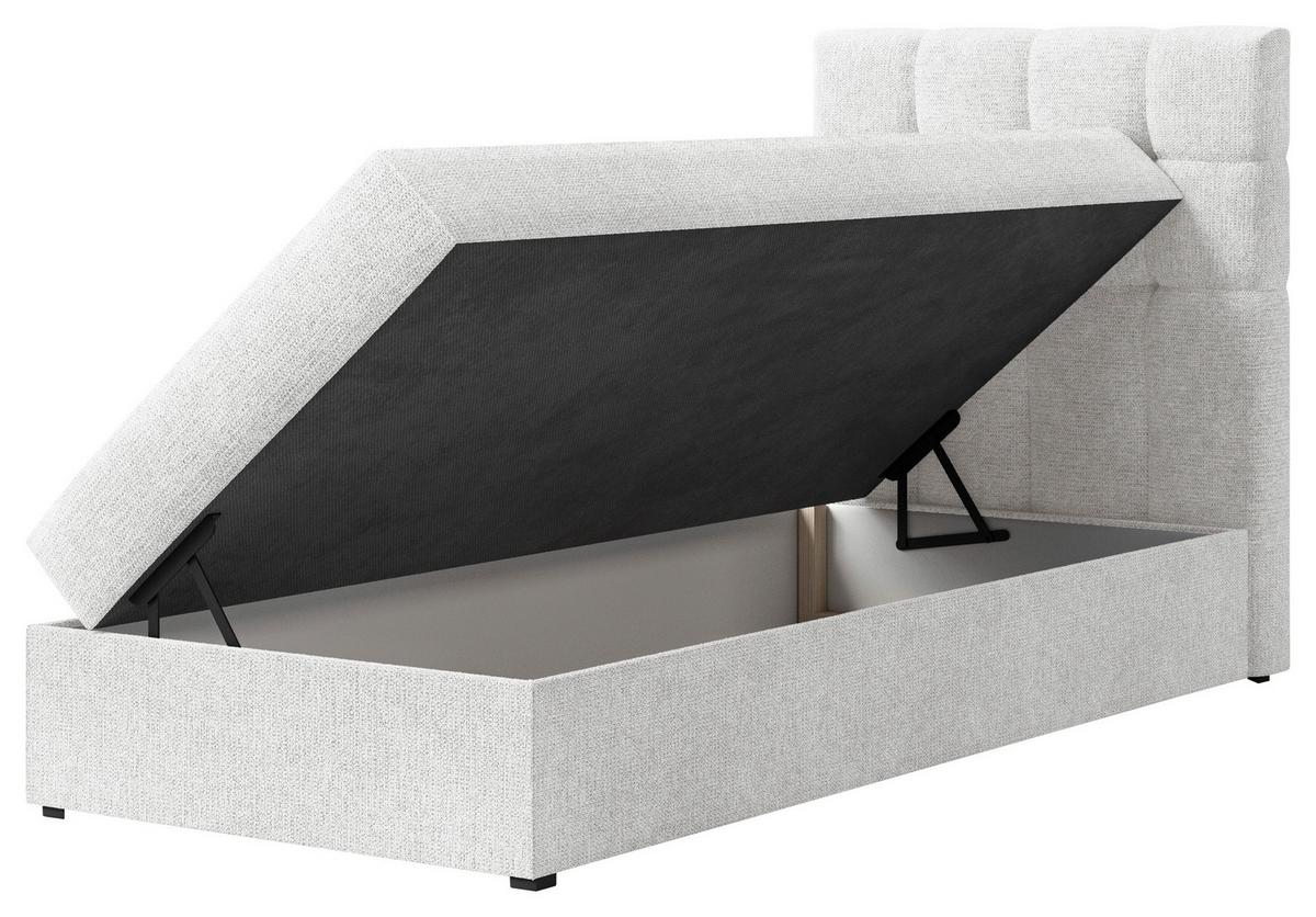 BOXBETT Oslo Weiß 90x200cm - Schwarz/Weiß, MODERN, Holz/Kunststoff (90/200cm) - MID.YOU
