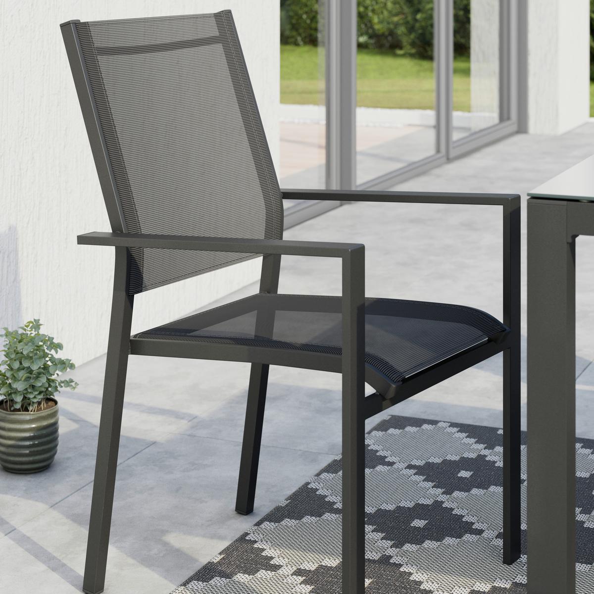 ZAHRADNÍ SESTAVA SPLIT - antracitová, Basics, kov/textil (152/74/90cm) - Mömax