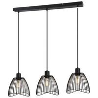 Závěsné svítidlo ELIOT, bez 3xE27 max. 40W - černá, Moderní, kov/plast (80/20/120cm) - Mömax