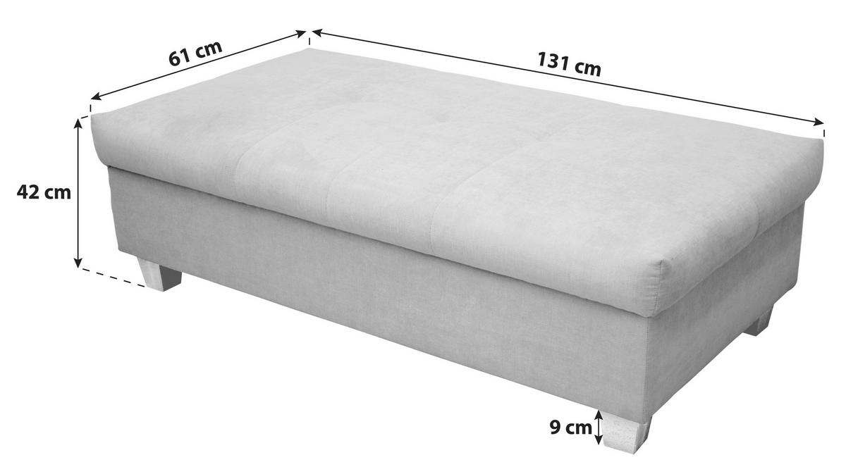 Polsterhocker Franzi Pastel- Blau H: 42 Cm Inkl. Stauraum - Pastellblau, KONVENTIONELL, Textil (131/42/61cm) - MID.YOU