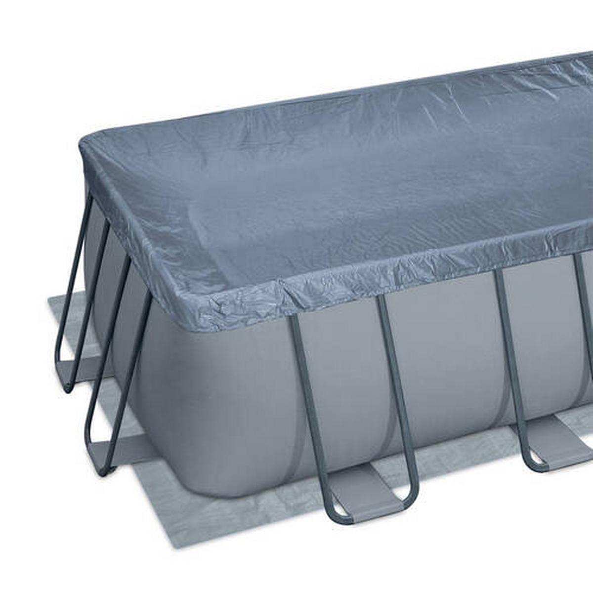 Aufstellpool Rechteckig D: 274 Cm - Anthrazit, KONVENTIONELL, Kunststoff/Metall (274/132/549cm)