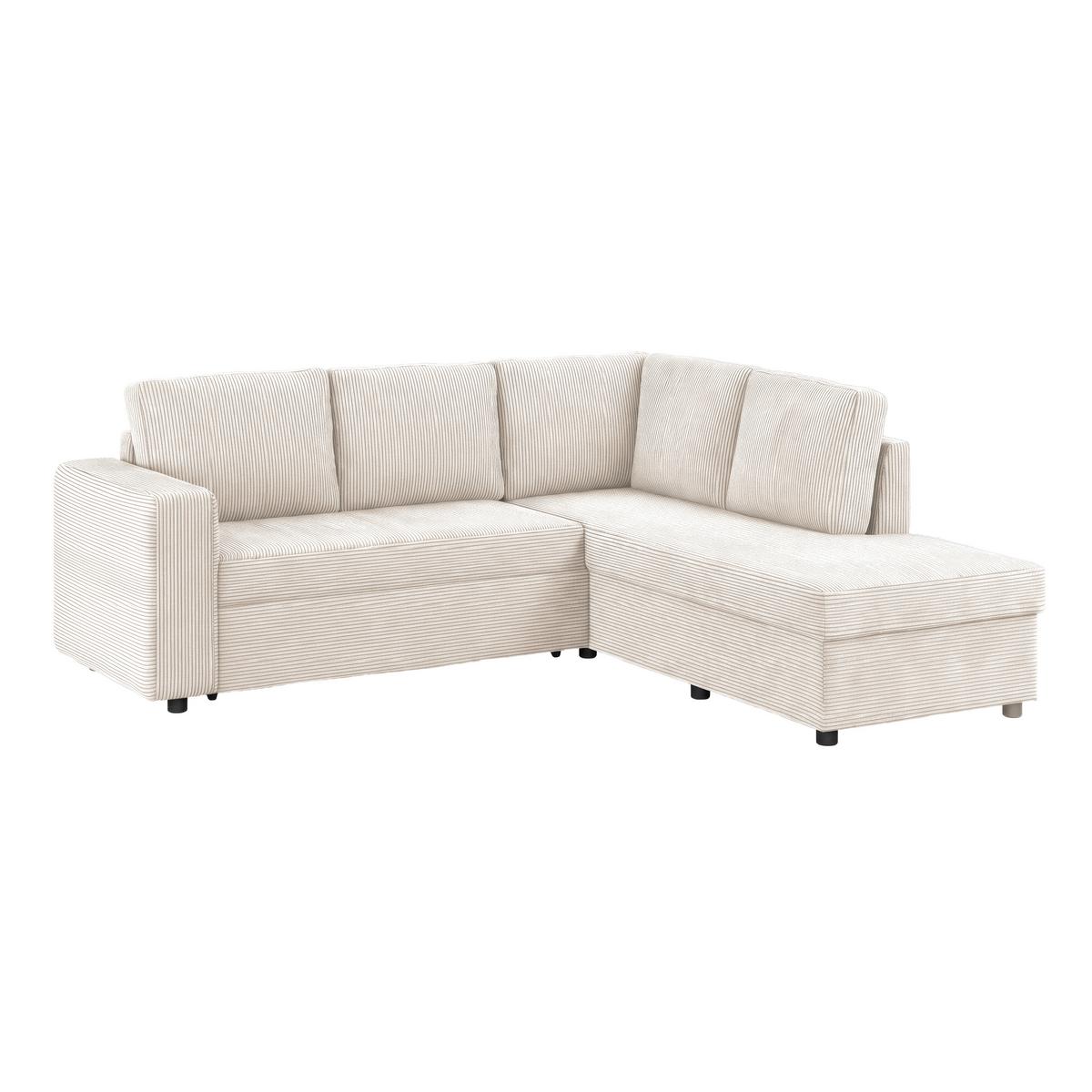 Ecksofa mit Schlaffunktion Toullouse perlmutt, 224x206cm - Perlmutt/Schwarz, Trend, Holz/Holzwerkstoff (224/206cm)