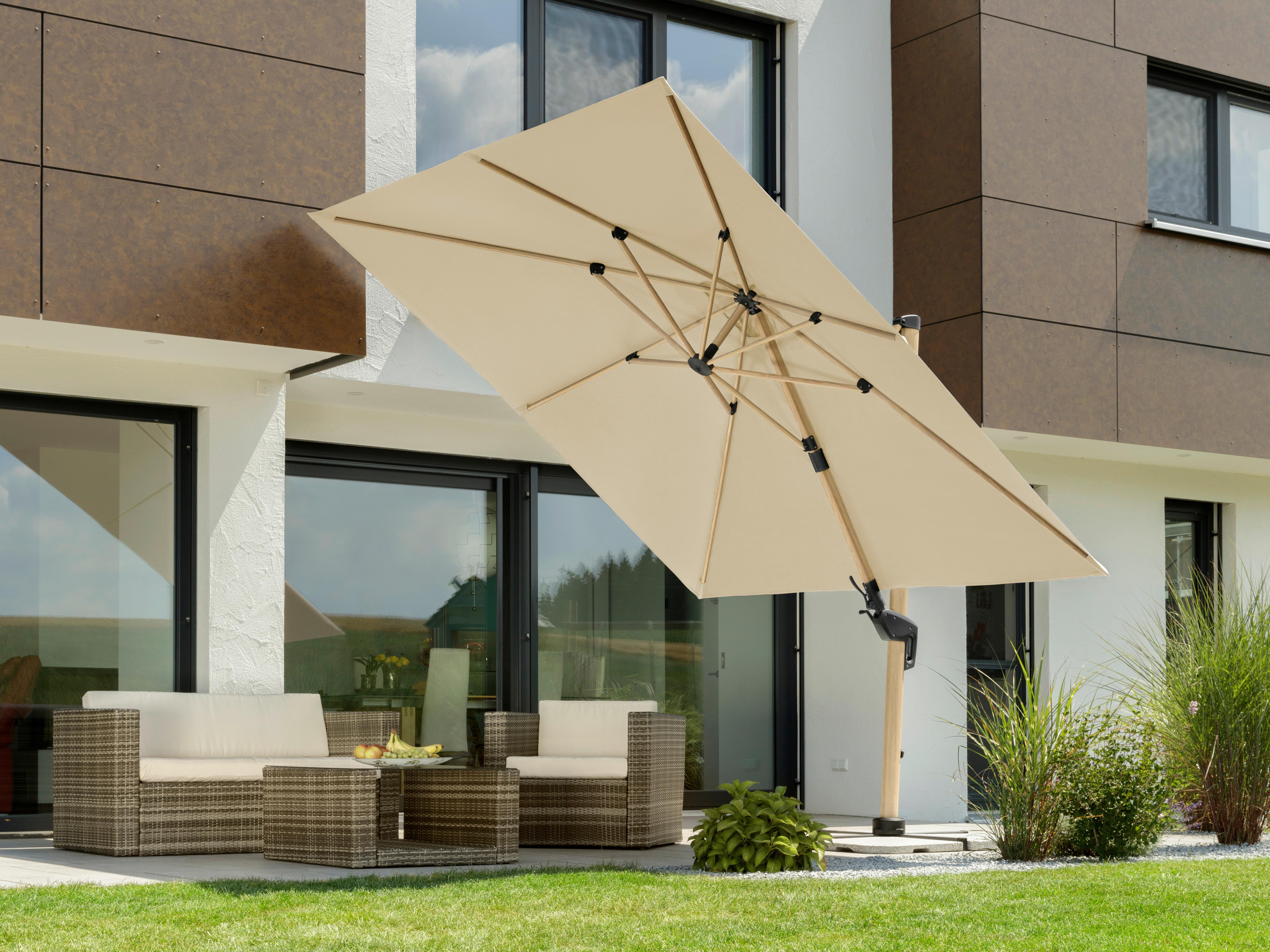 Ampelschirm Rhodos Twist W BxHxT: 358x263x300cm Naturfarben