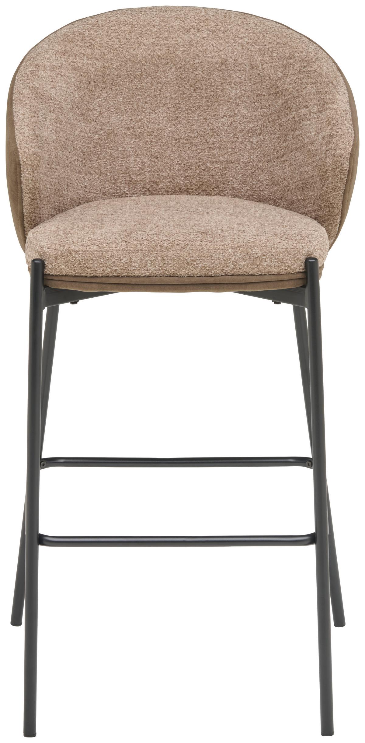 Barhocker Corey Textil Braun B: 53,5 Cm - Schwarz/Braun, MODERN, Textil/Metall (53,5/101/54cm) - MID.YOU