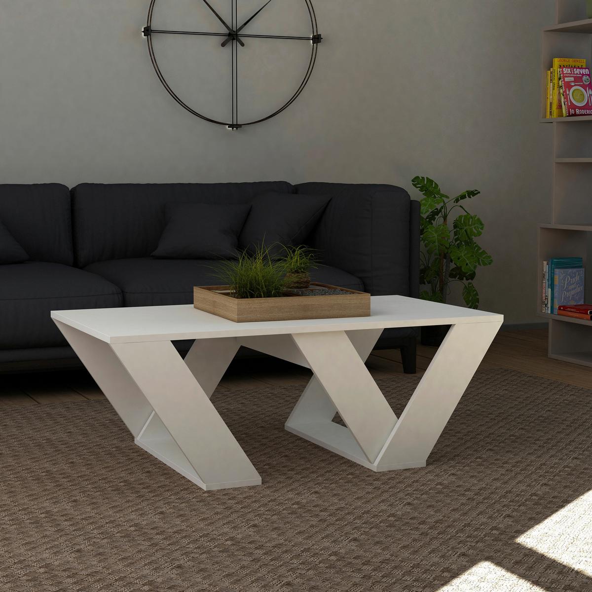 KONFERENČNÝ STOLÍK PIPRA - biela, Design, kompozitné drevo (120/40/60cm) - Livetastic