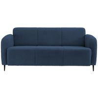 3-Sitzer-Sofa Marone Blau Teddystoff - Blau/Schwarz, MODERN, Textil (180/76/90cm) - Livetastic