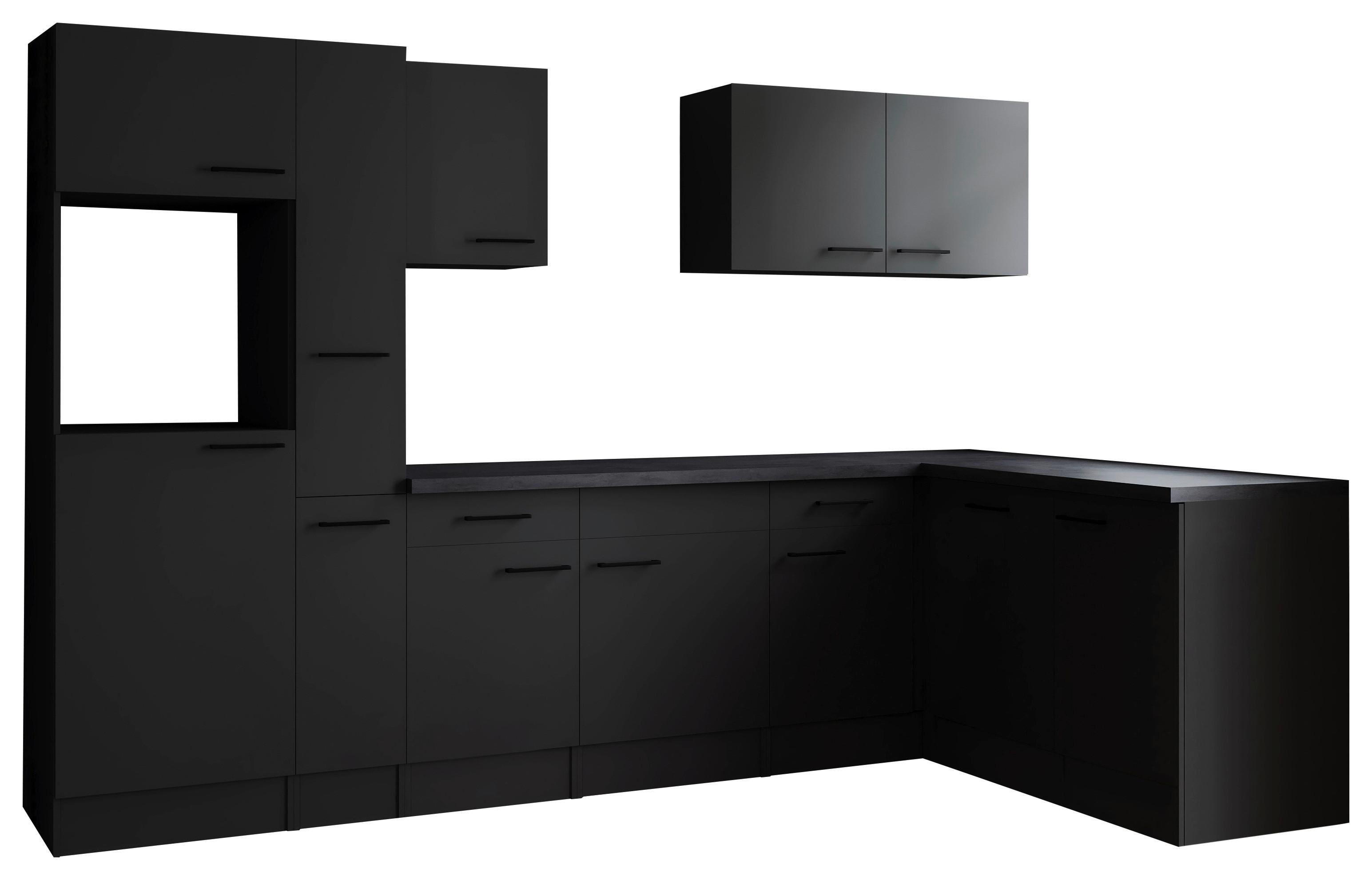 Eckküche Oliver Dunkelgrau S: 310x172cm - Dunkelgrau/Grau, Design, Holzwerkstoff (310/172cm) - Respekta