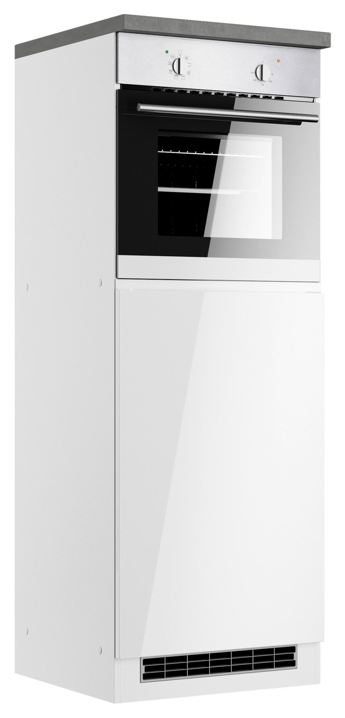 Geräteumbauschrank Monza B: 60 cm Weiß/Grau - Weiß Hochglanz/Weiß, LIFESTYLE, Holzwerkstoff (60/166/60cm) - Held