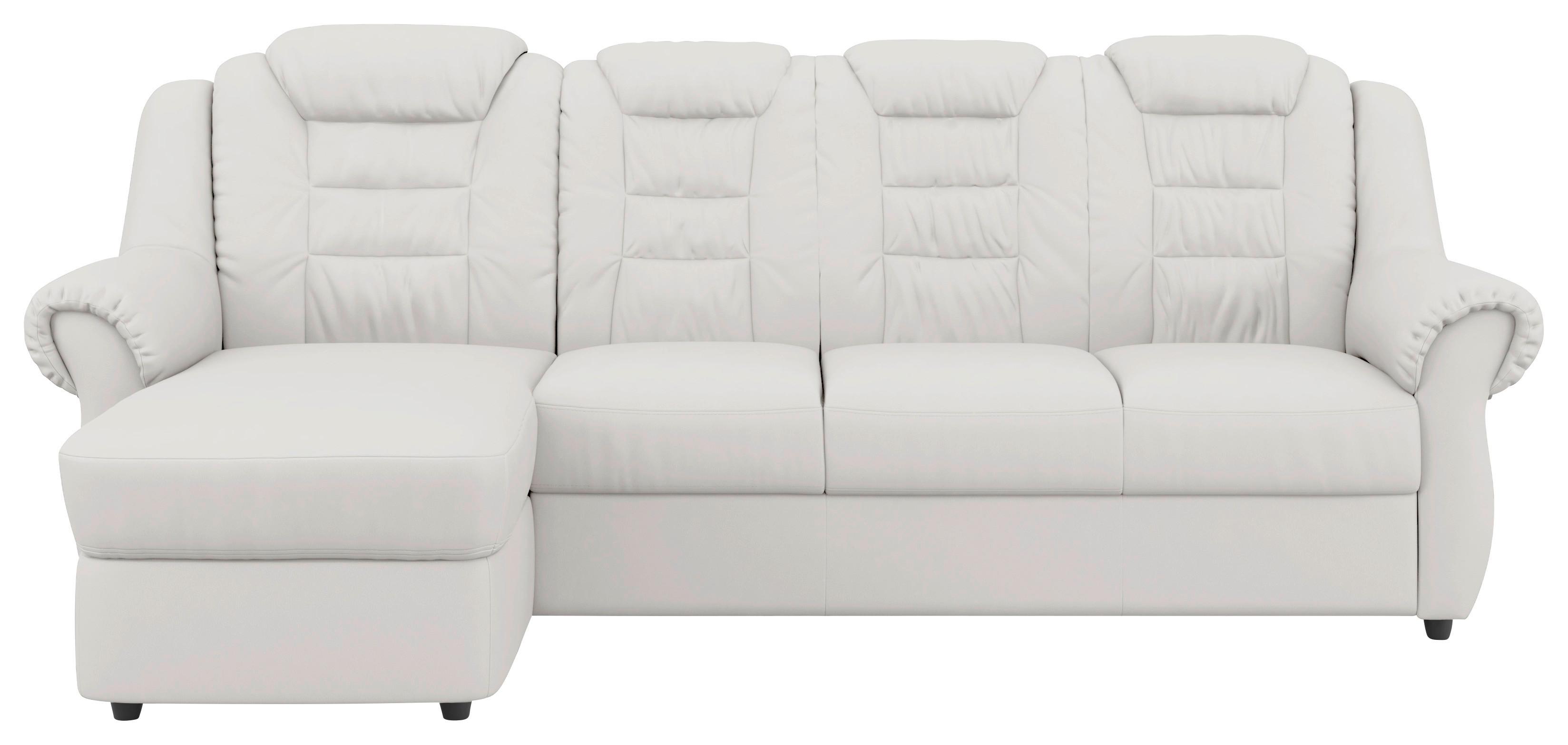 Ecksofa Boston Weiß Lederlook - Schwarz/Weiß, KONVENTIONELL, Textil (165/262cm) - Livetastic