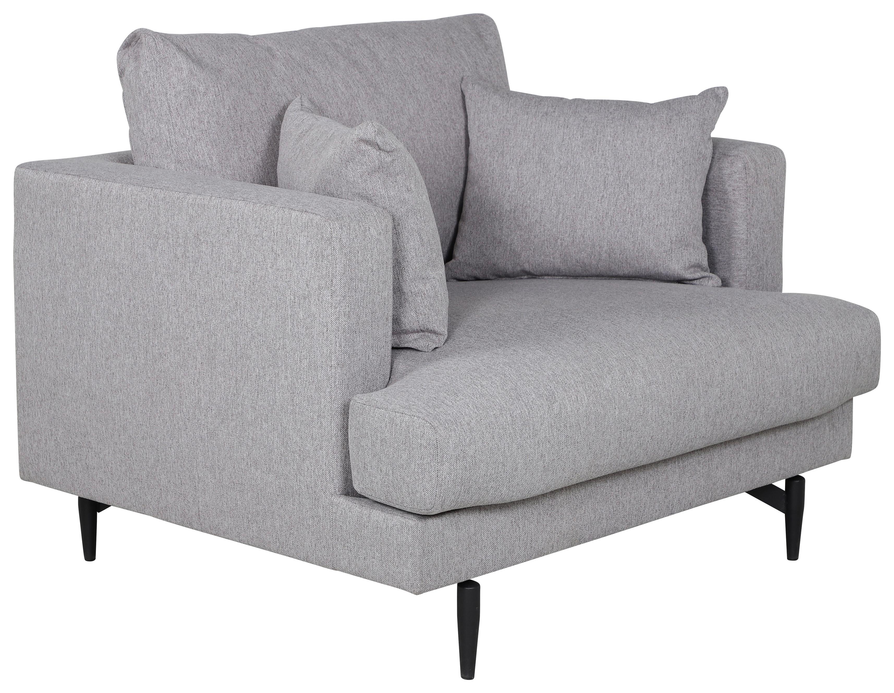 Sessel Sofia - Schwarz/Grau, Design, Textil (104/82/92cm) - Livetastic