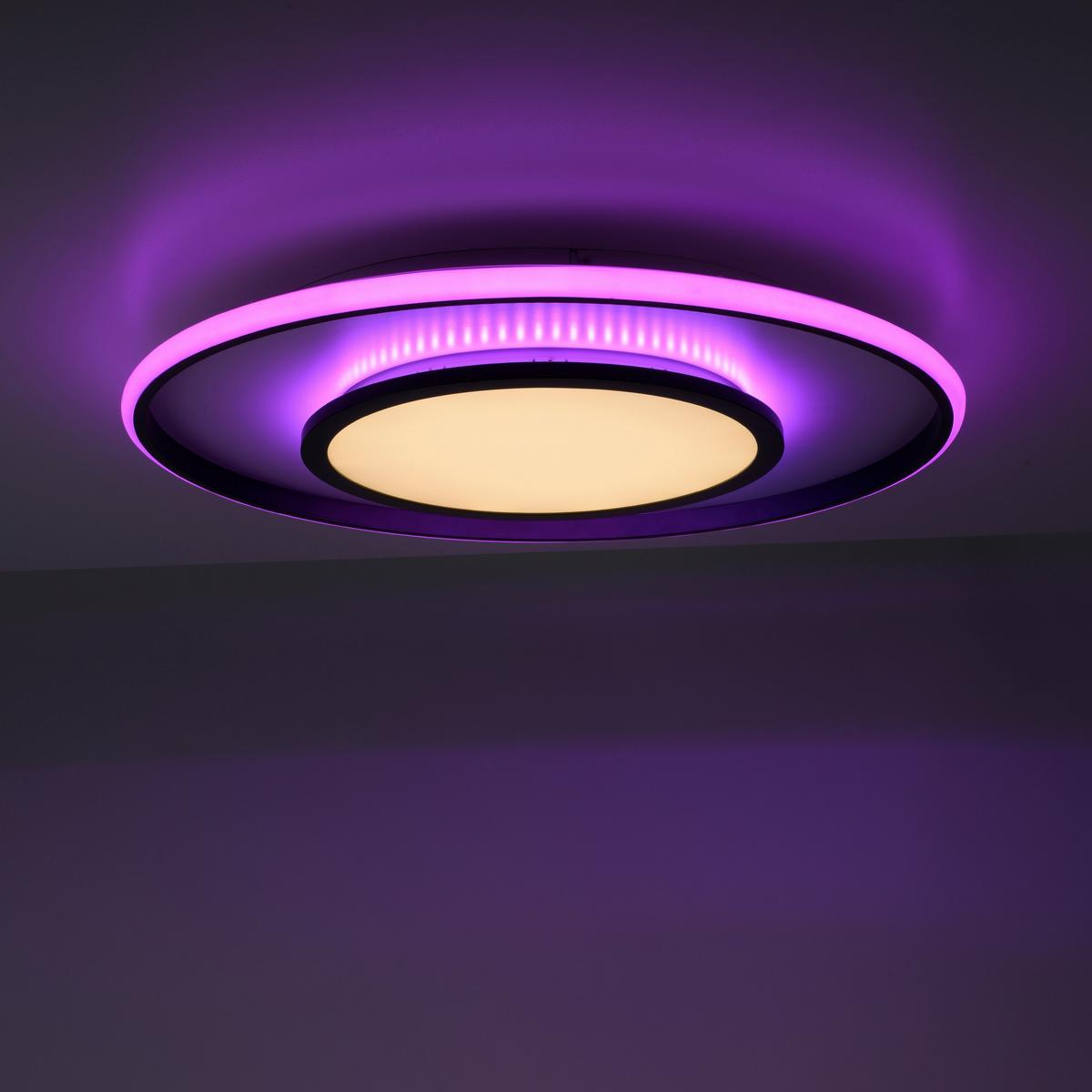 LED-Deckenleuchte Arenda Ø 60 cm dimmbar mit Farbwechsler - Schwarz, Design, Kunststoff/Metall (60/10cm)