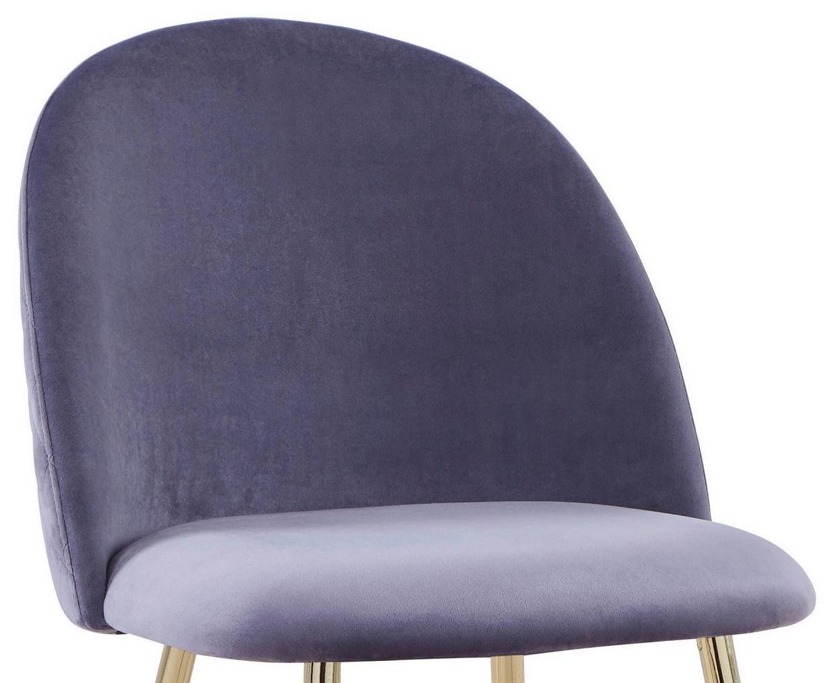 Polsterstuhl Artdeco Grau, Beine Gold - Goldfarben/Grau, MODERN, Textil/Metall (51/79/58cm) - MID.YOU