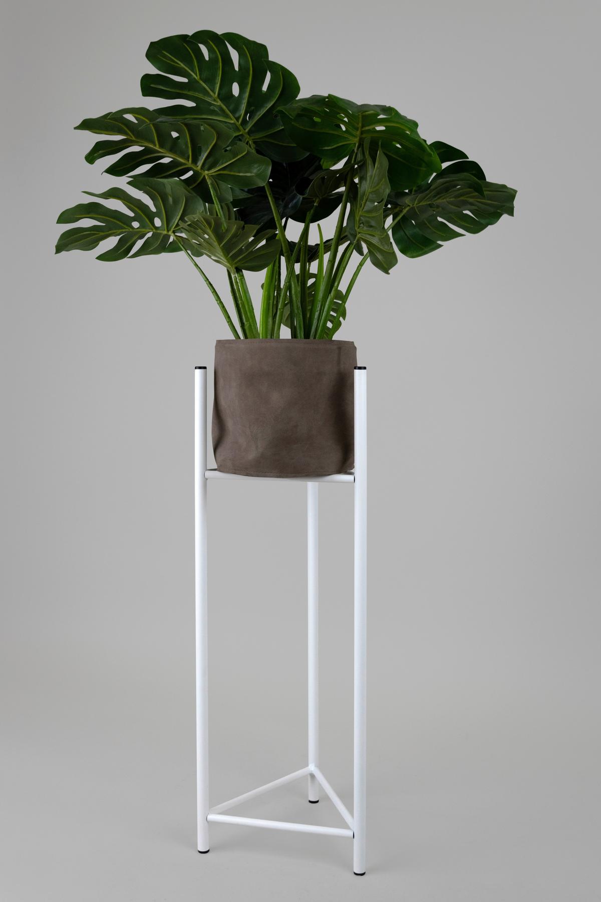 Blumenständer Aluminium Weiß Bxhxt: 27x90x27 Cm - Weiß, Basics, Metall (27/90/27cm)