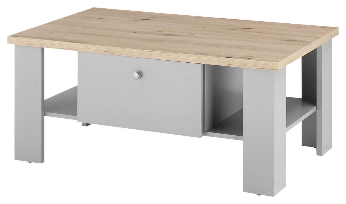 Couchtisch Chambord Hellgrau/Eiche Dekor B: 107cm - Eichefarben/Hellgrau, Design, Holzwerkstoff (107/46/67cm) - MID.YOU