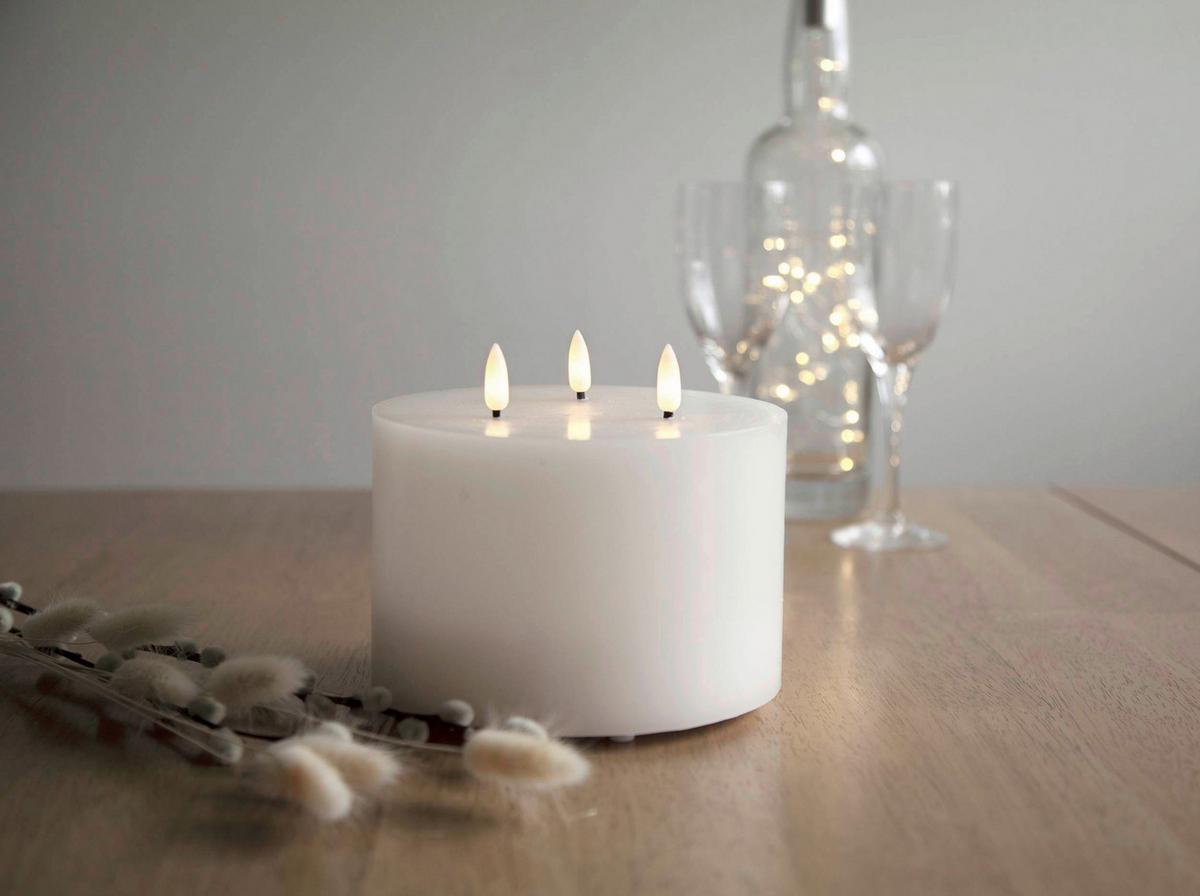 LED-Kerze 411546 LED-Kerze - Weiß, Basics, Naturmaterialien/Kunststoff (15/13cm) - Eglo