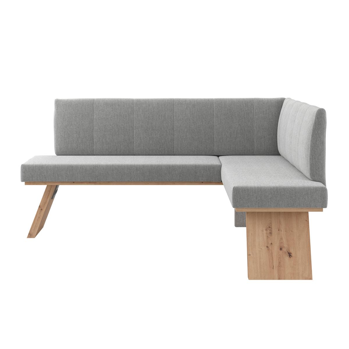 Eckbank Emma Ii - Eichefarben/Hellgrau, KONVENTIONELL, Holzwerkstoff/Textil (185/150cm)