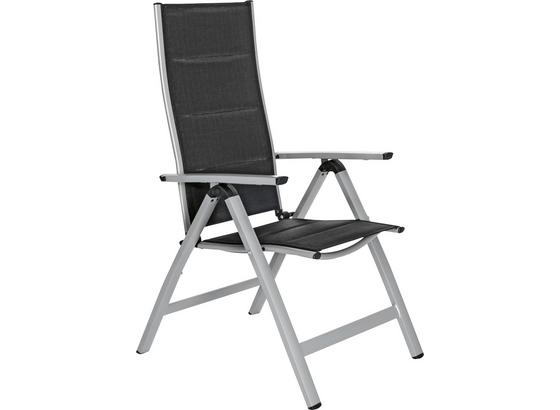 Gartensessel Marla Aluminium, Schaumstoffpolsterung - Silberfarben/Schwarz, KONVENTIONELL, Textil/Metall (63/110/59cm) - Ombra Gartensessel Marla Aluminium, Schaumstoffpolsterung - Silberfarben/Schwarz, KONVENTIONELL, Textil/Metall (63/110/59cm) - Ombra
