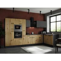 Eckküche Oliver Grau/artisan Dekor S:370x172cm - Eiche Artisan/Grau, Design, Holzwerkstoff (370/172cm) - Respekta