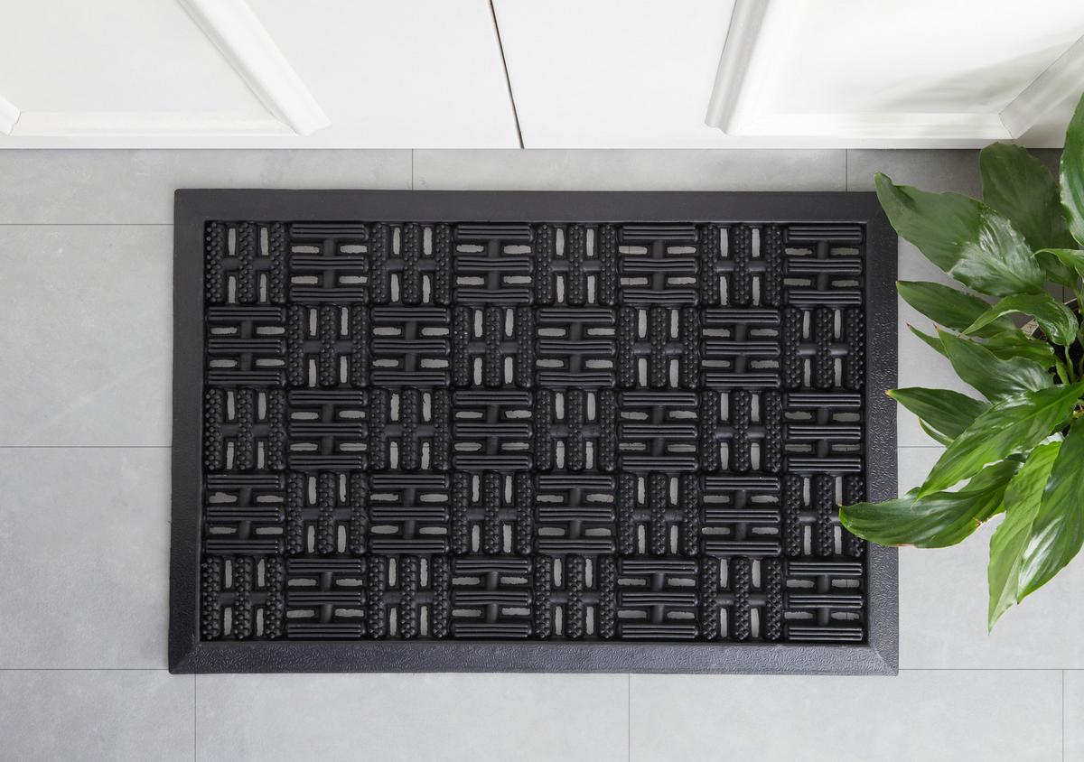 DVEŘNÍ ROHOŽKA Karo, 40/60 cm - černá, Basics, plast (40/60cm) - Mömax